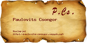 Paulovits Csongor névjegykártya